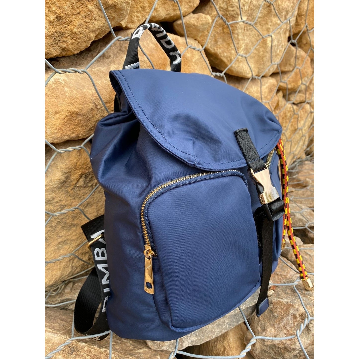 Belted Blue Backpack