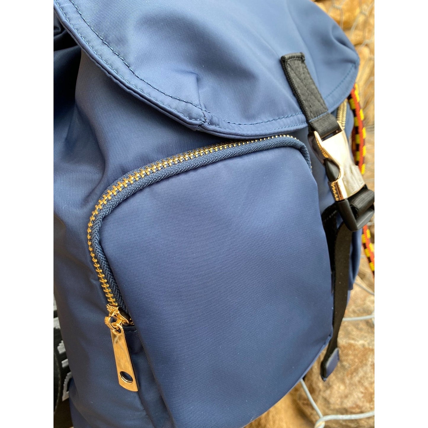 Belted Blue Backpack