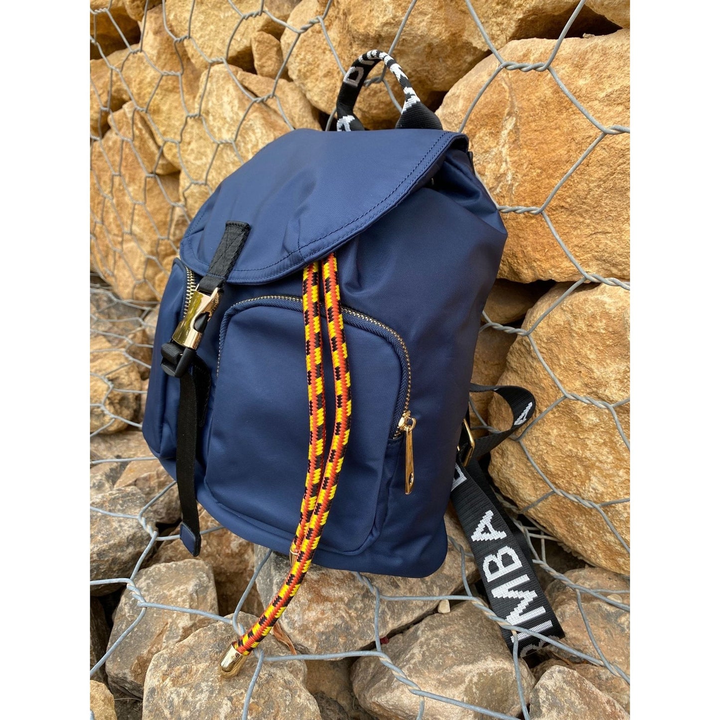 Belted Blue Backpack