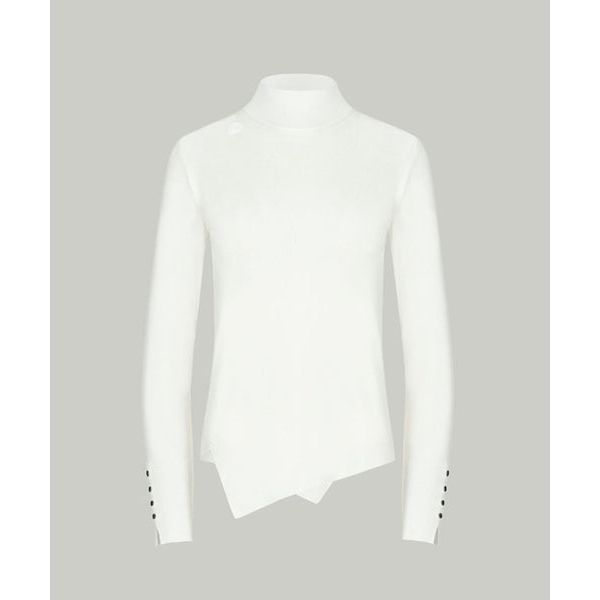 Anell Golf Classic Slim Knit Top - Ivory - Sportkyu