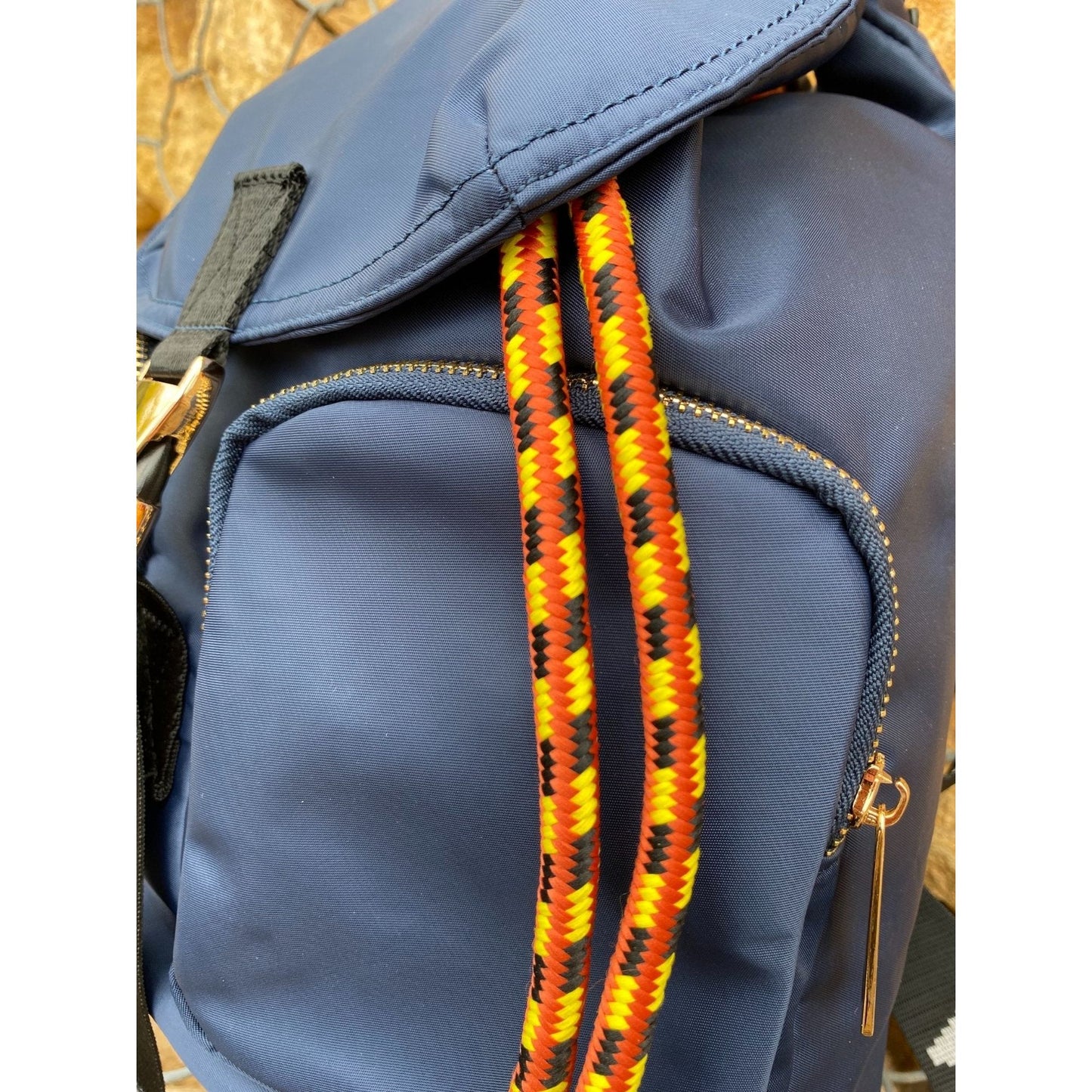 Belted Blue Backpack