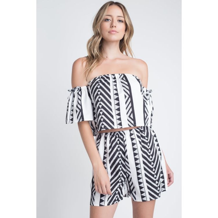 Women's Aztek Off Shoulder 2 Piece Set