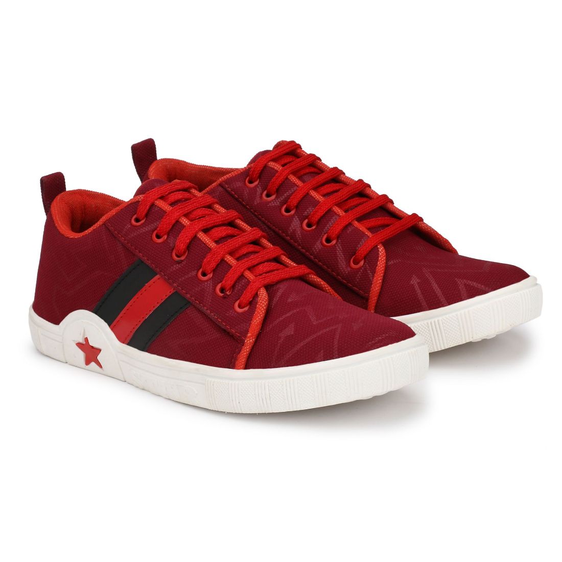 Generic Men Red,White Color Canvas Material