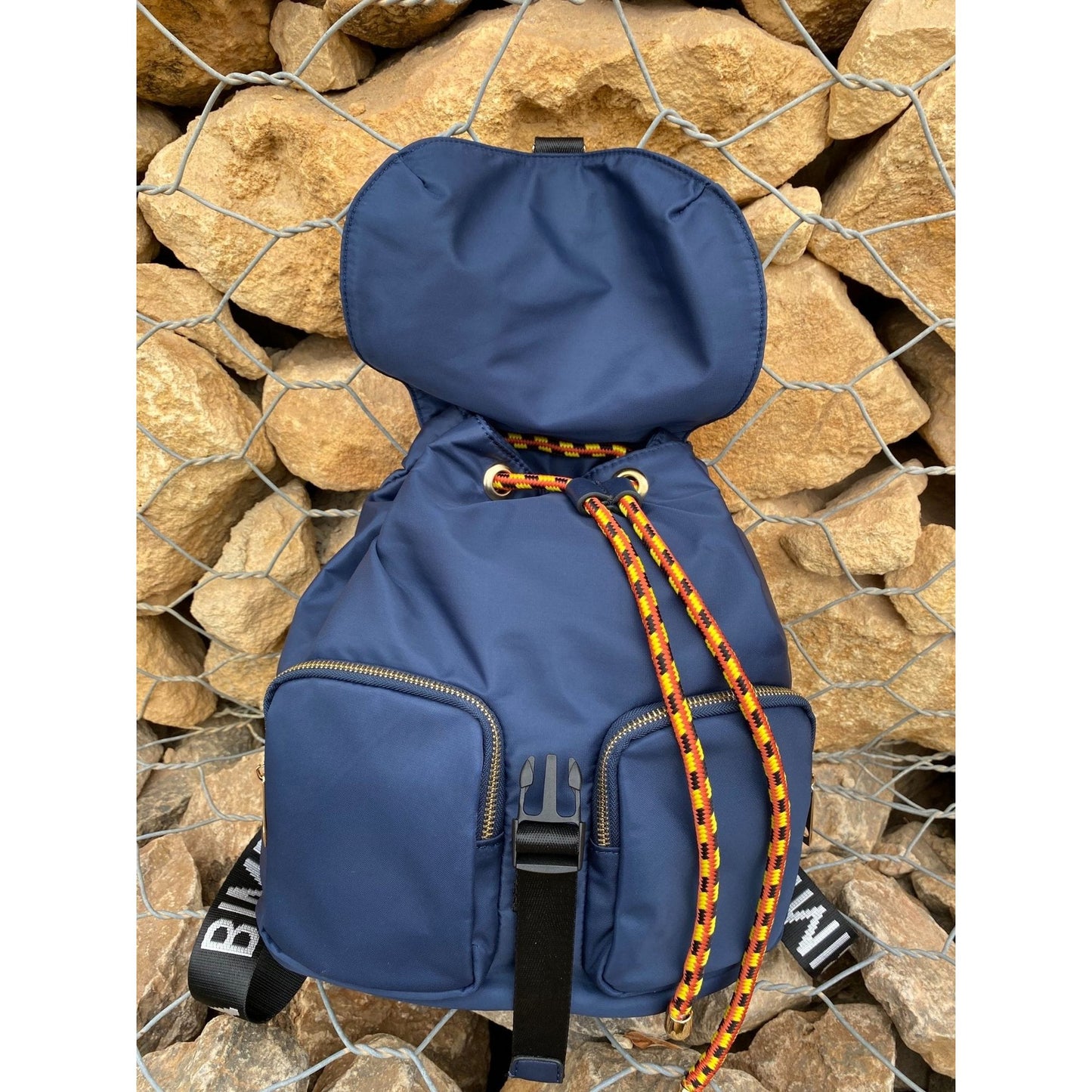 Belted Blue Backpack