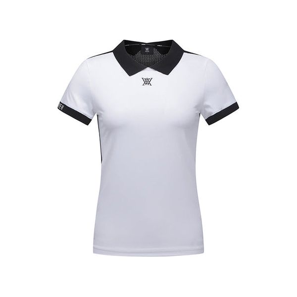 ANEW Golf: Women Back Knit Block Short T-Shirt - White - Sportkyu