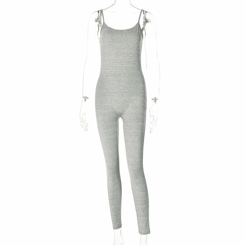 Fashionable Solid Color Women's Yoga Jumpsuit