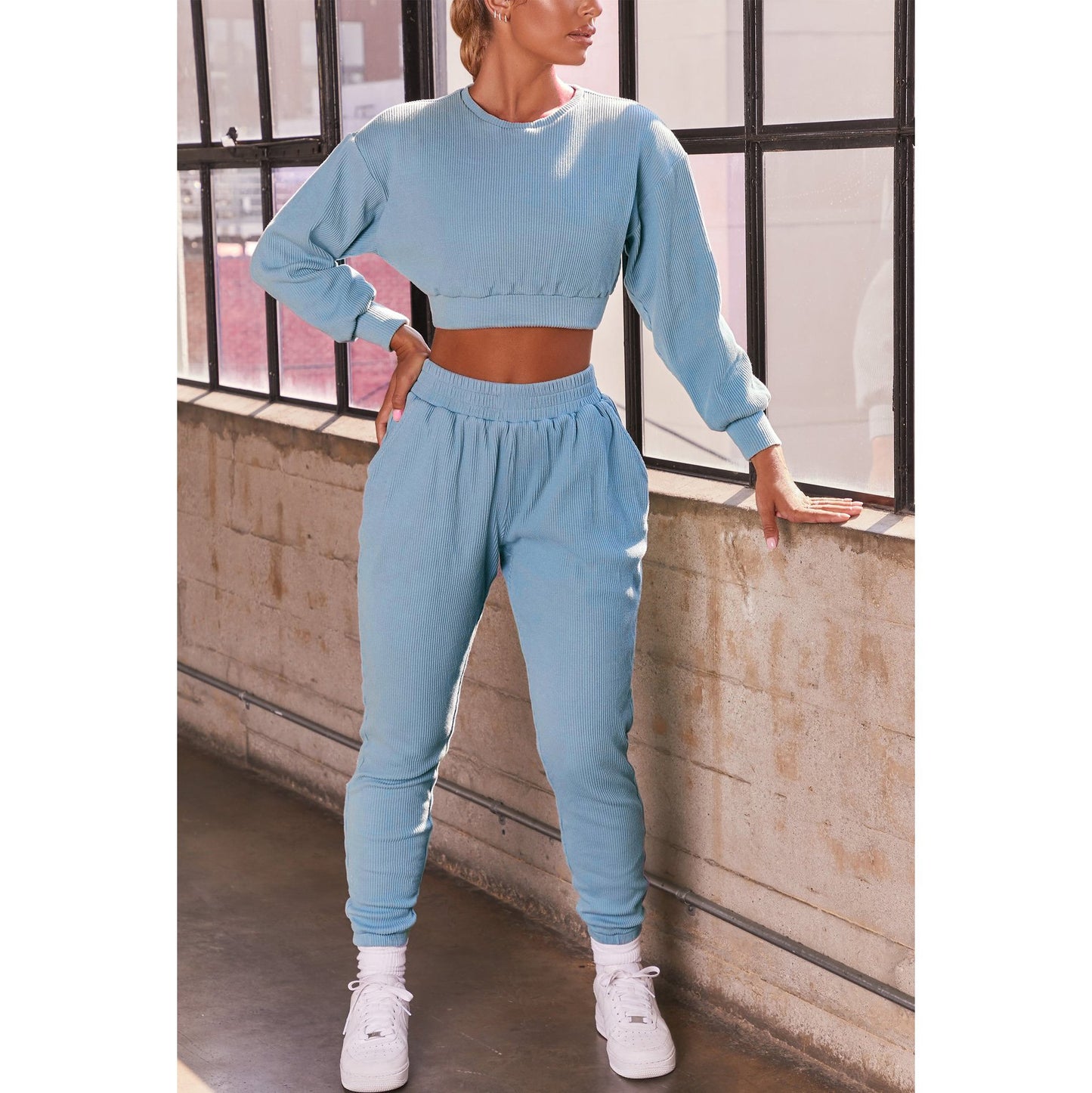 Yoga set Fitness Sports Suits Long Sleeve Top High Waist Running Pants