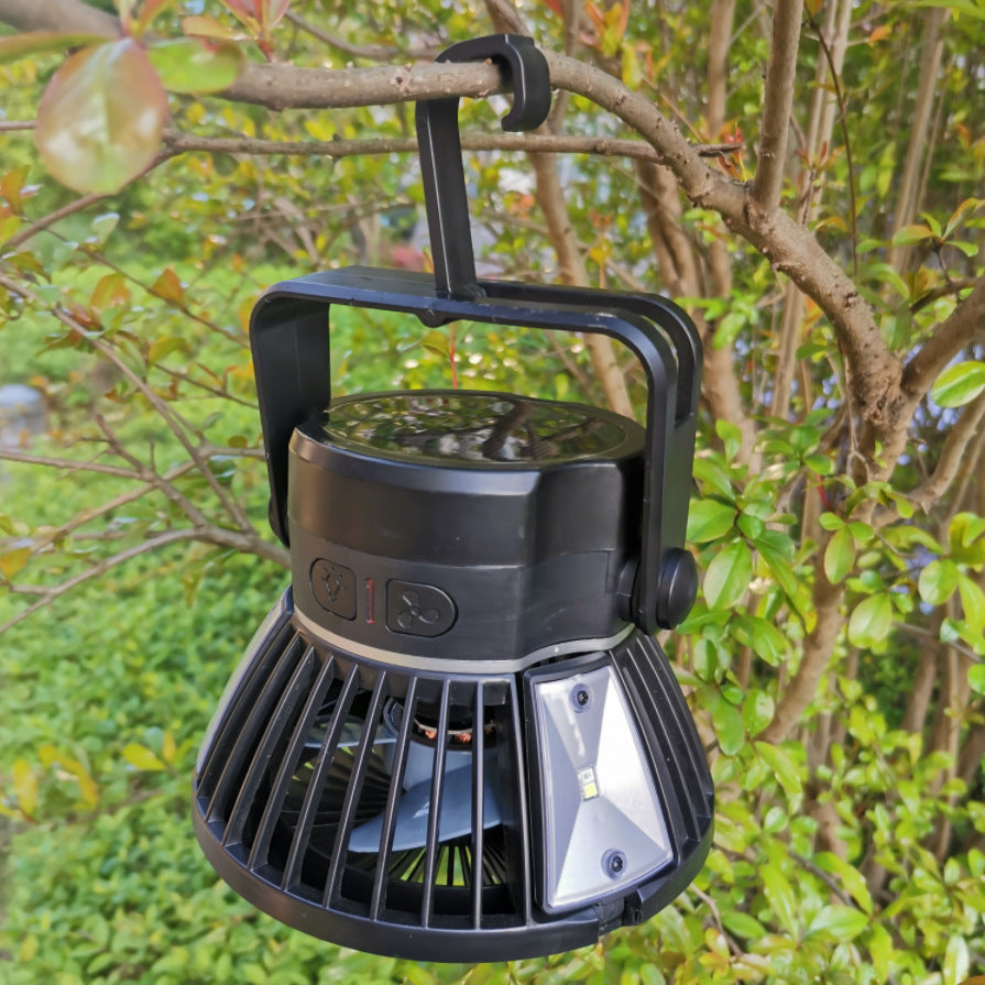 Solar Camping Light Foldable Fan Hanging Hook Rechargeable - Sportkyu