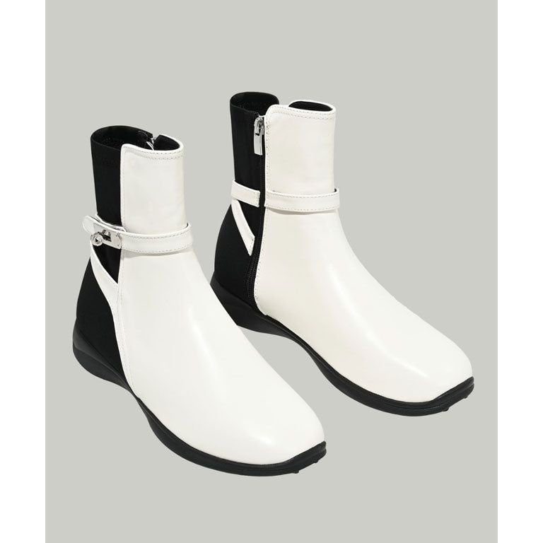 Anell Golf Classic Ankle Boots - Cream Ivory - Sportkyu