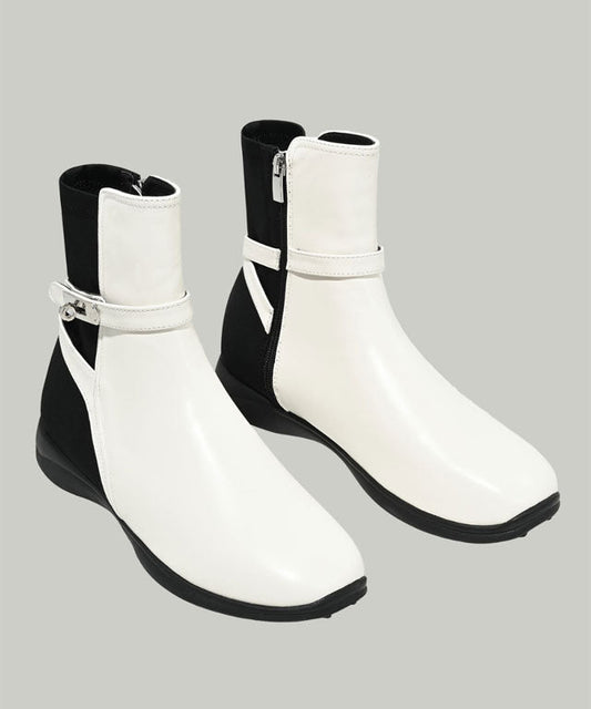 Anell Golf Classic Ankle Boots - Cream Ivory - Sportkyu