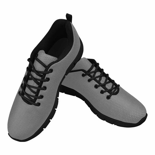 Sneakers For Men, Grey And Black - Canvas Mesh Athletic Running Shoes