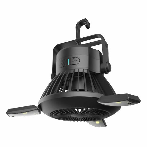Solar Camping Light Foldable Fan Hanging Hook Rechargeable - Sportkyu