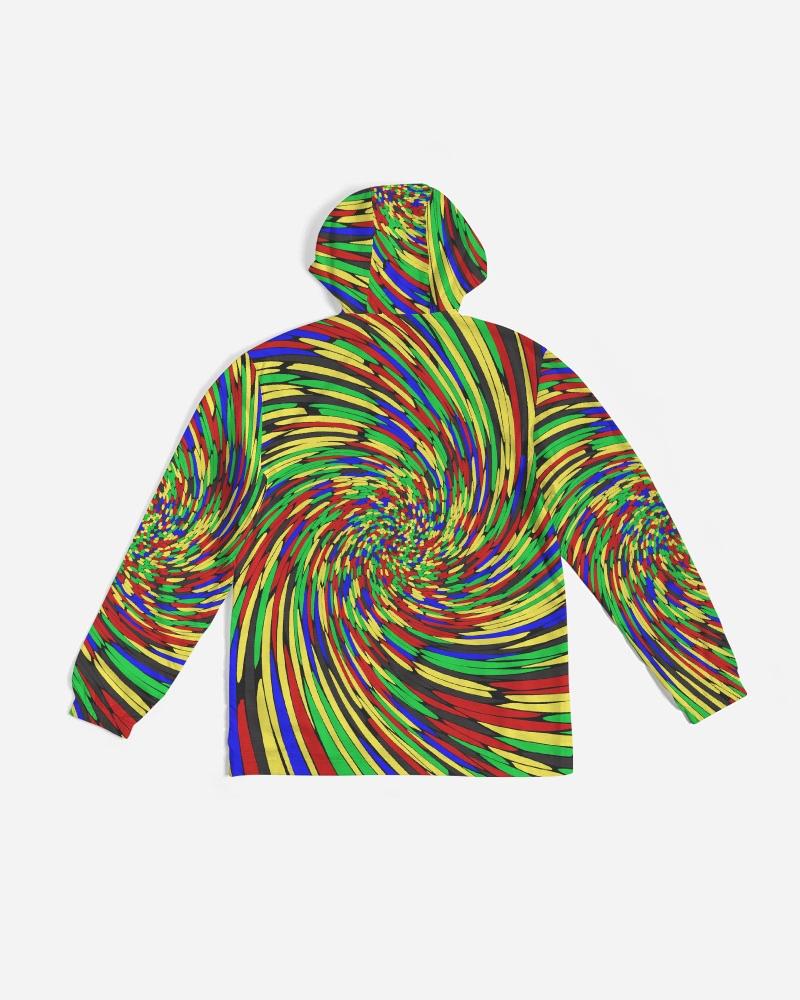 Mens Hooded Windbreaker - Multicolor Water Resistant Jacket - Jl0i0x