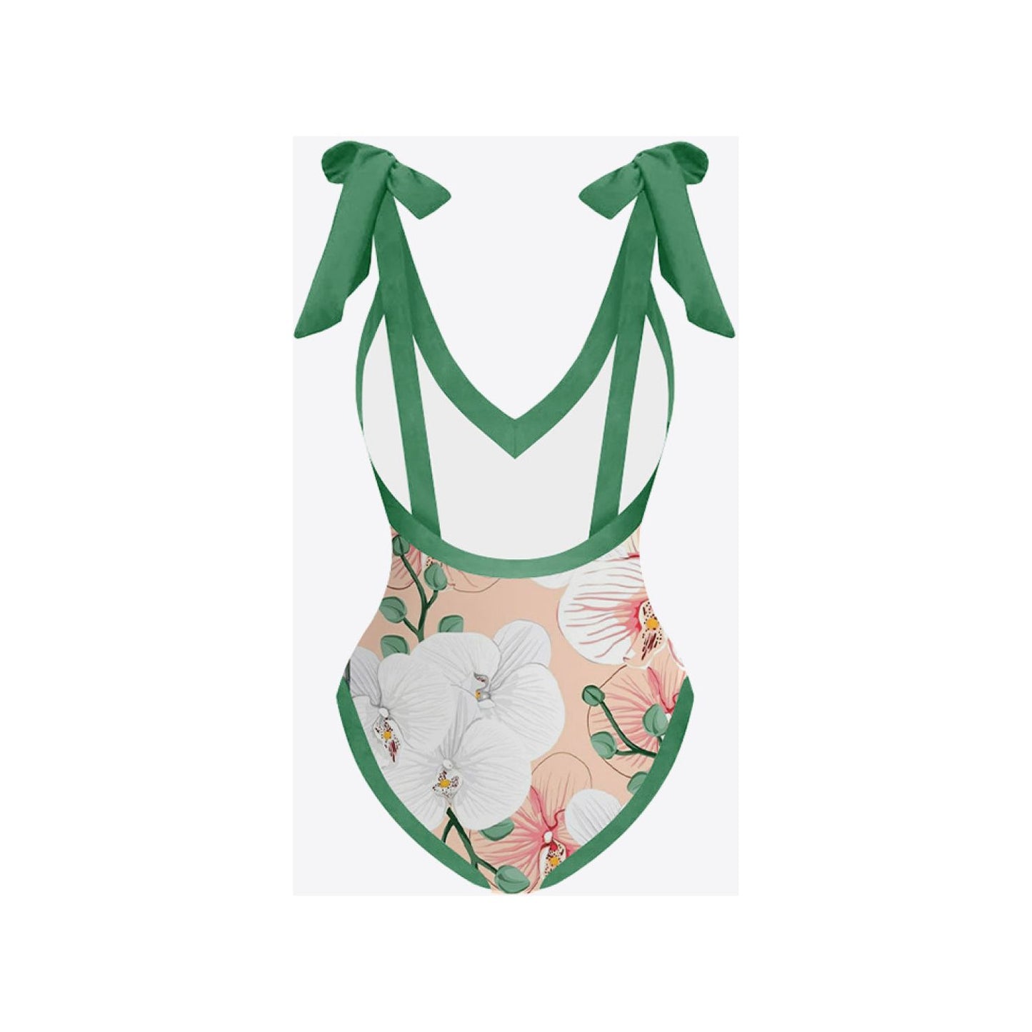 Floral V-Neck Two-Piece Swim Set - Sportkyu