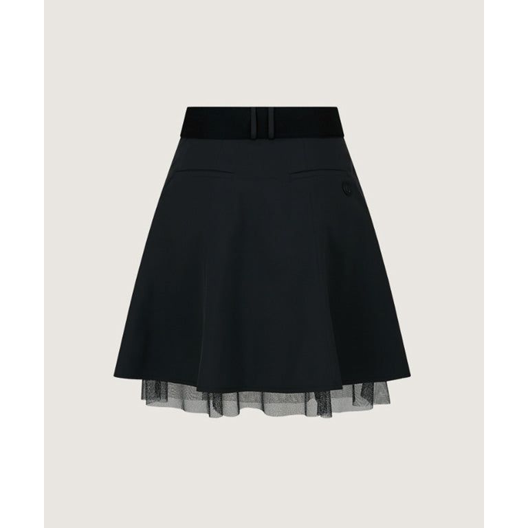 Anell Golf Sharp Flared Skirt - Black