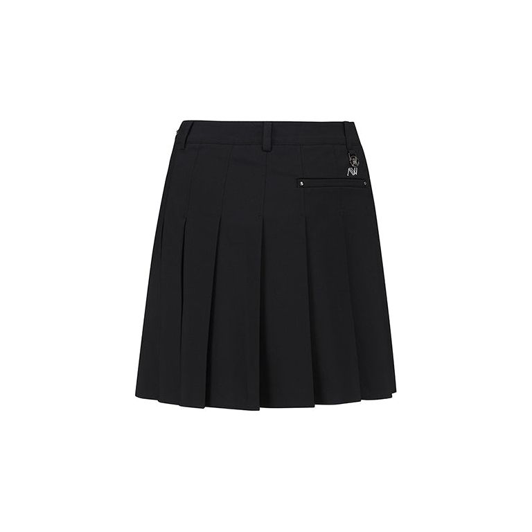 ANEW Golf: Women Buckle Decoration Pleats Skirt - Black - Sportkyu