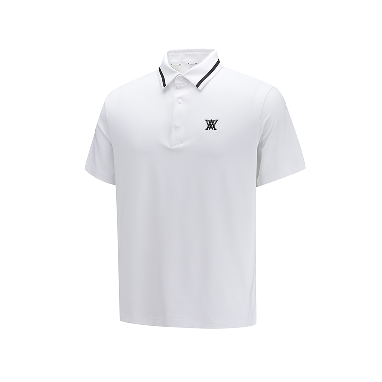 ANEW Golf: Men Back Triangular Point Short T-Shirt - White - Sportkyu