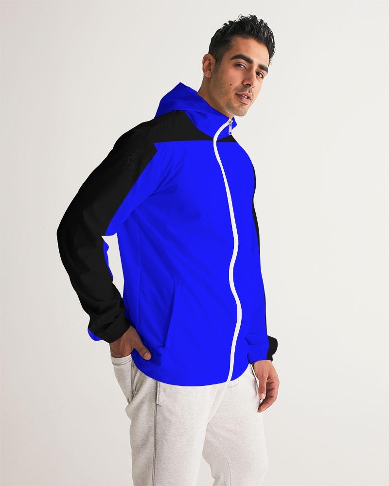 Mens Hooded Windbreaker - Royal Blue Water Resistant Jacket