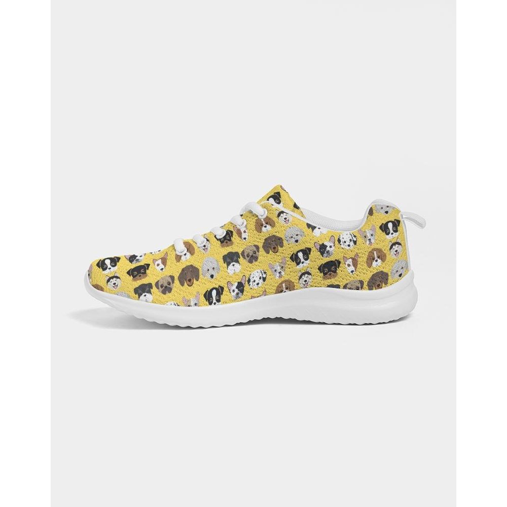 Womens Sneakers - Yellow Doggie Love Low Top Canvas Running Shoes