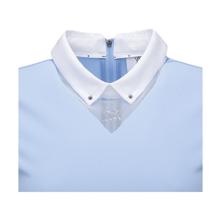 ANEW Golf: W Triangle Mesh Block lang T-shirt - S/blauw