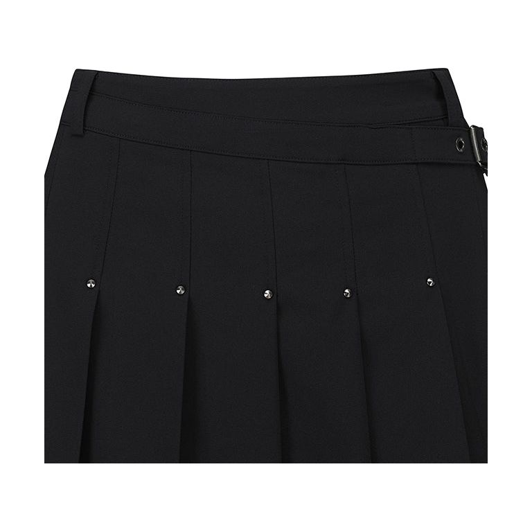 ANEW Golf: Women Buckle Decoration Pleats Skirt - Black - Sportkyu