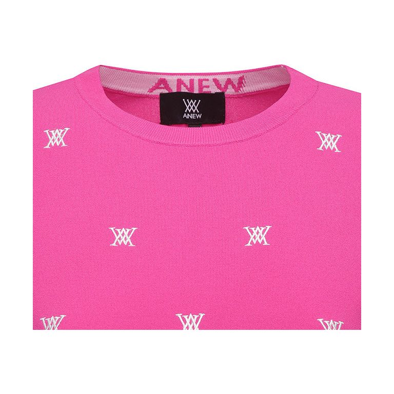 ANEW Golf: Women Monogram Logo Point Pullover Sweater - Pink - Sportkyu