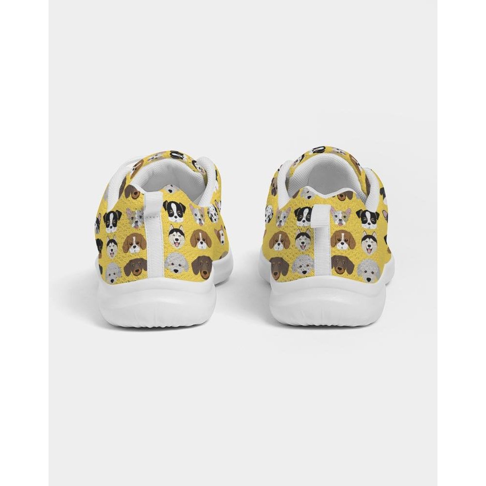 Womens Sneakers - Yellow Doggie Love Low Top Canvas Running Shoes