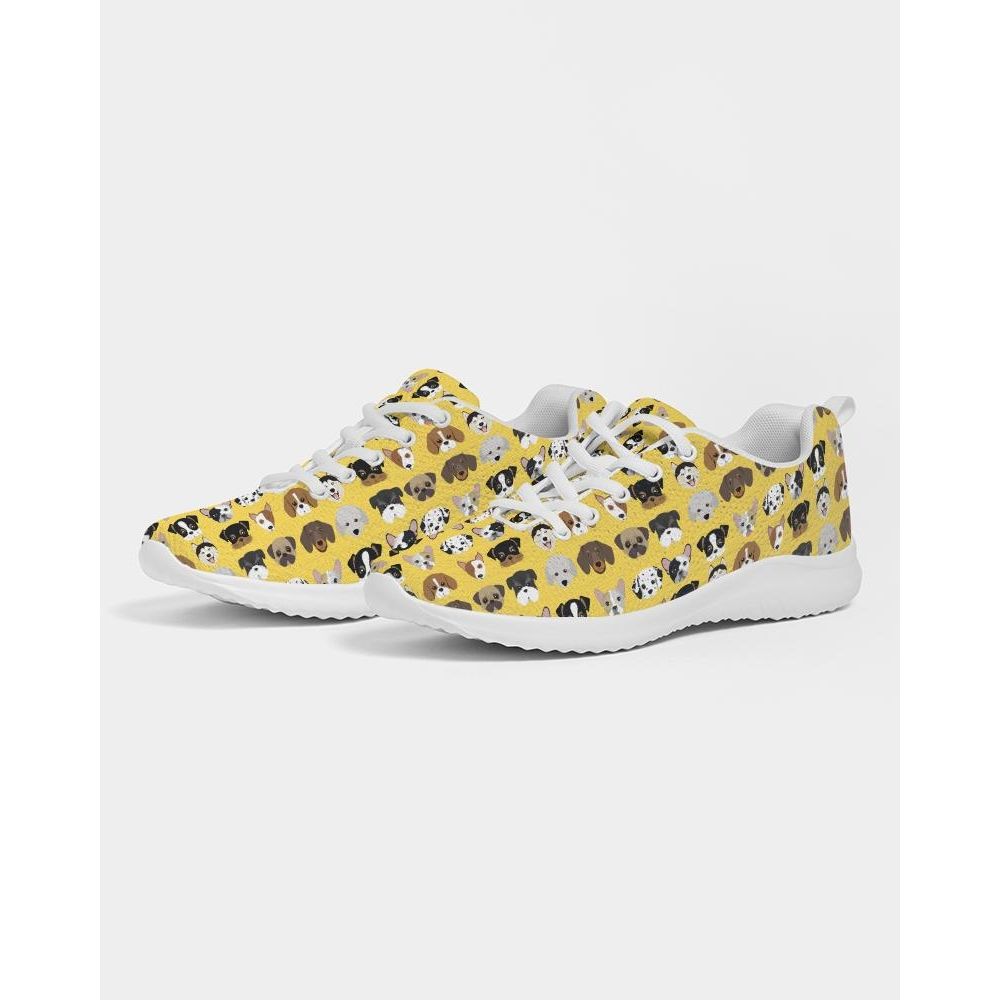 Womens Sneakers - Yellow Doggie Love Low Top Canvas Running Shoes