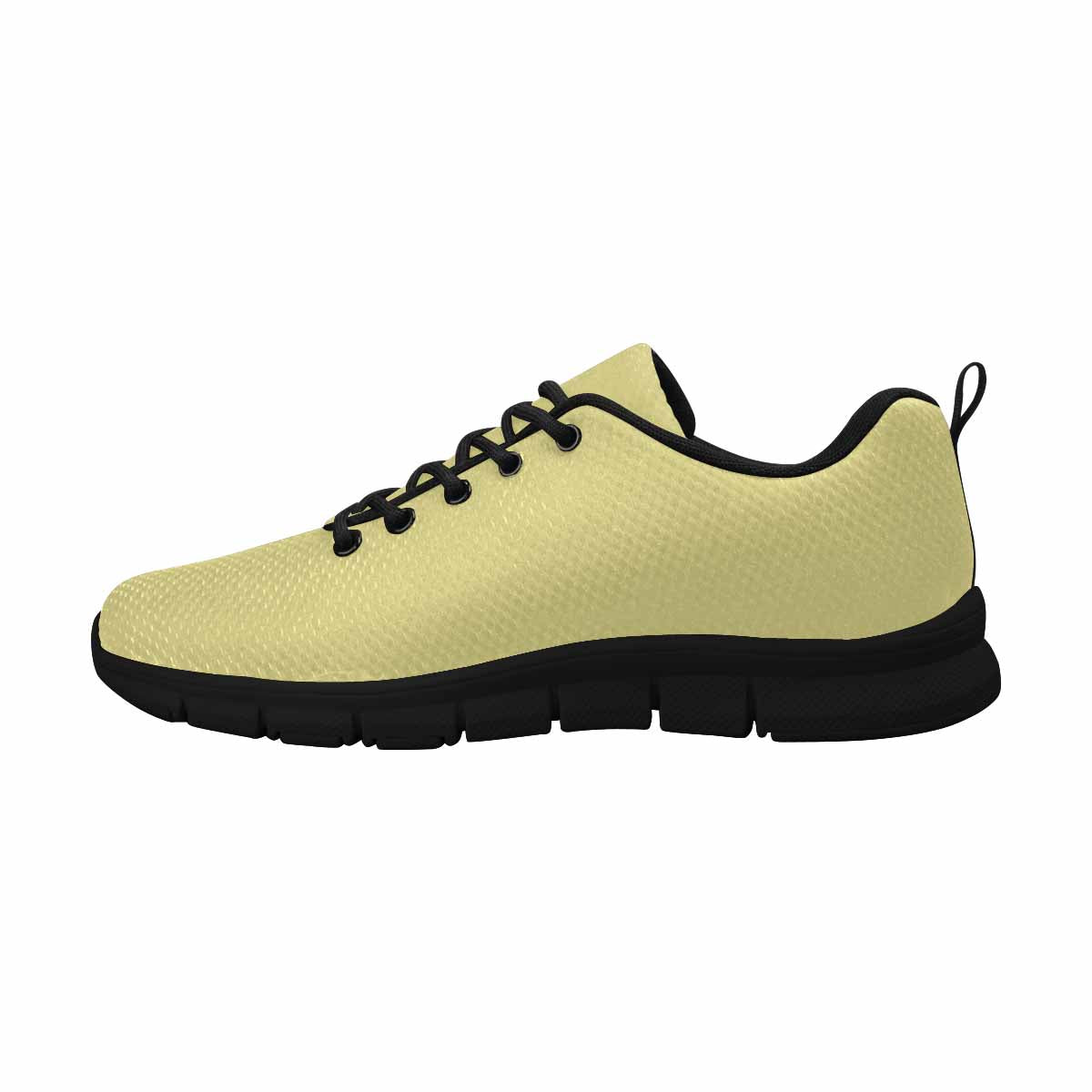 Sneakers For Men, Khaki Yellow - Canvas Mesh Athletic Running Shoes