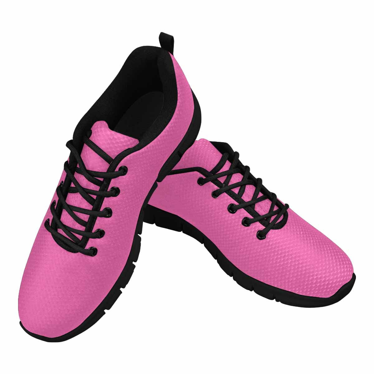 Sneakers For Men, Pink And Black - Canvas Mesh Athletic Running Shoes