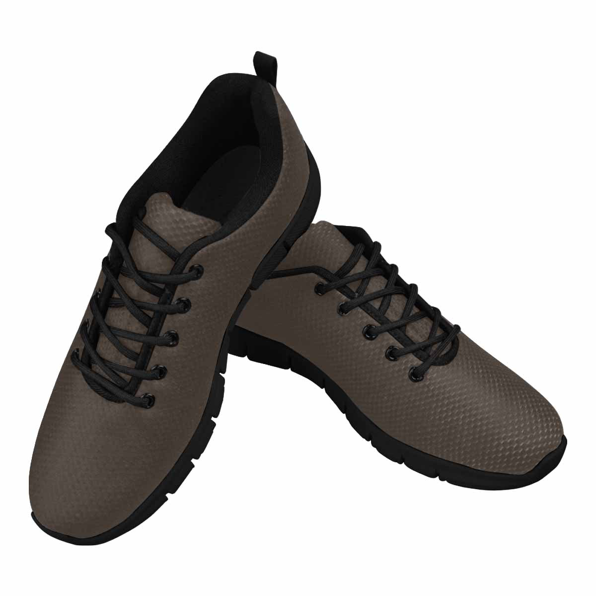 Sneakers voor heren, donker taupe bruin - canvas mesh atletisch hardlopen