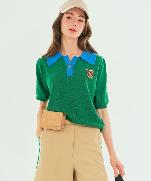 BENECIA 12 Big Collar One Button - Green