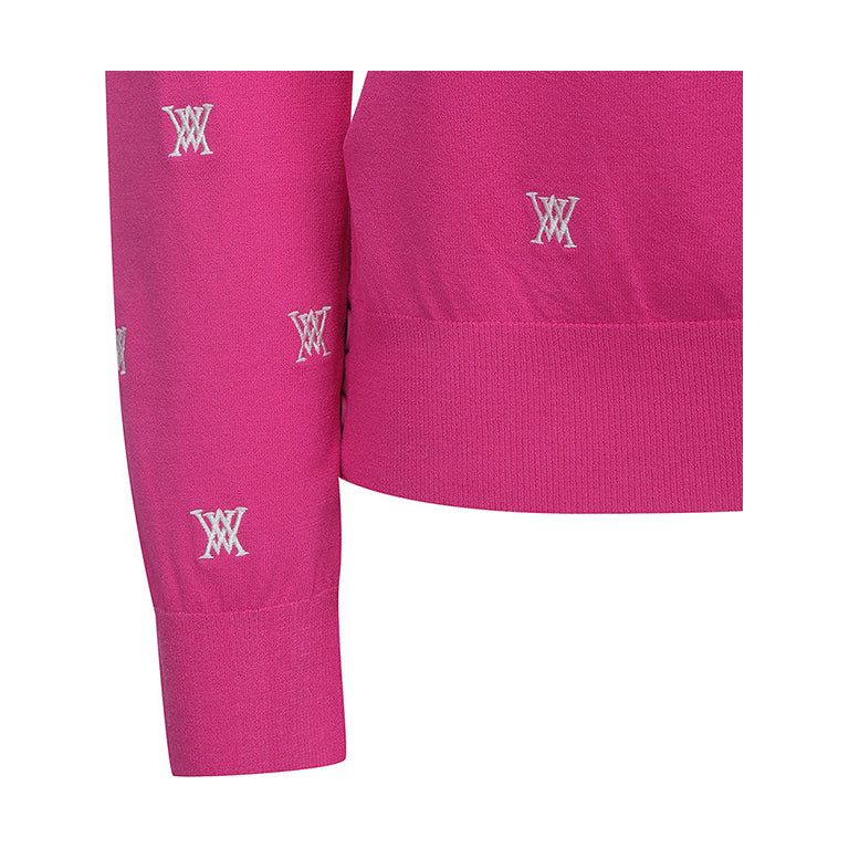 ANEW Golf: Women Monogram Logo Point Pullover Sweater - Pink - Sportkyu