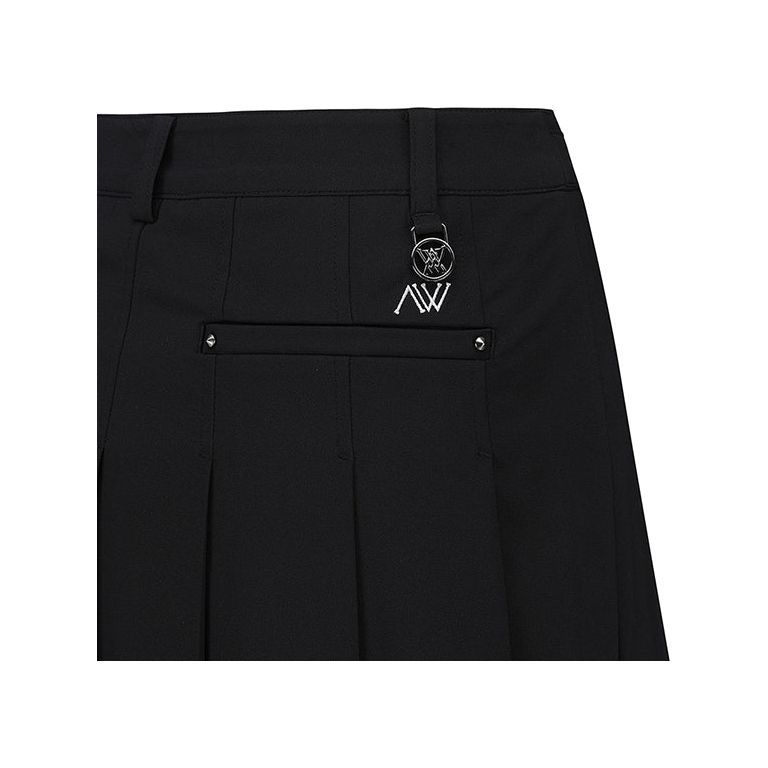 ANEW Golf: Women Buckle Decoration Pleats Skirt - Black - Sportkyu