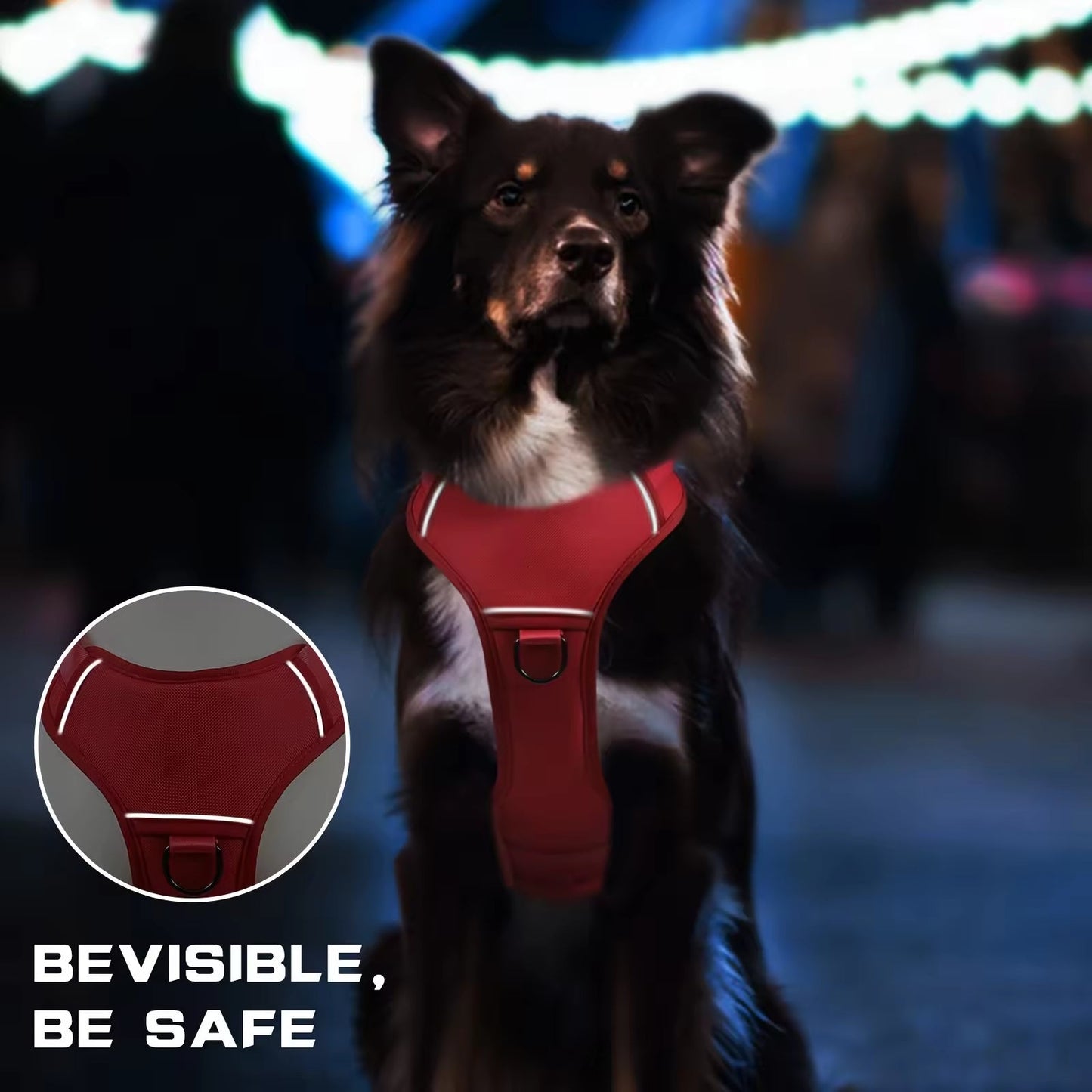 Heat-resistant Durable Nylon Tactical Service Dog Harness, Adjustable - Sportkyu
