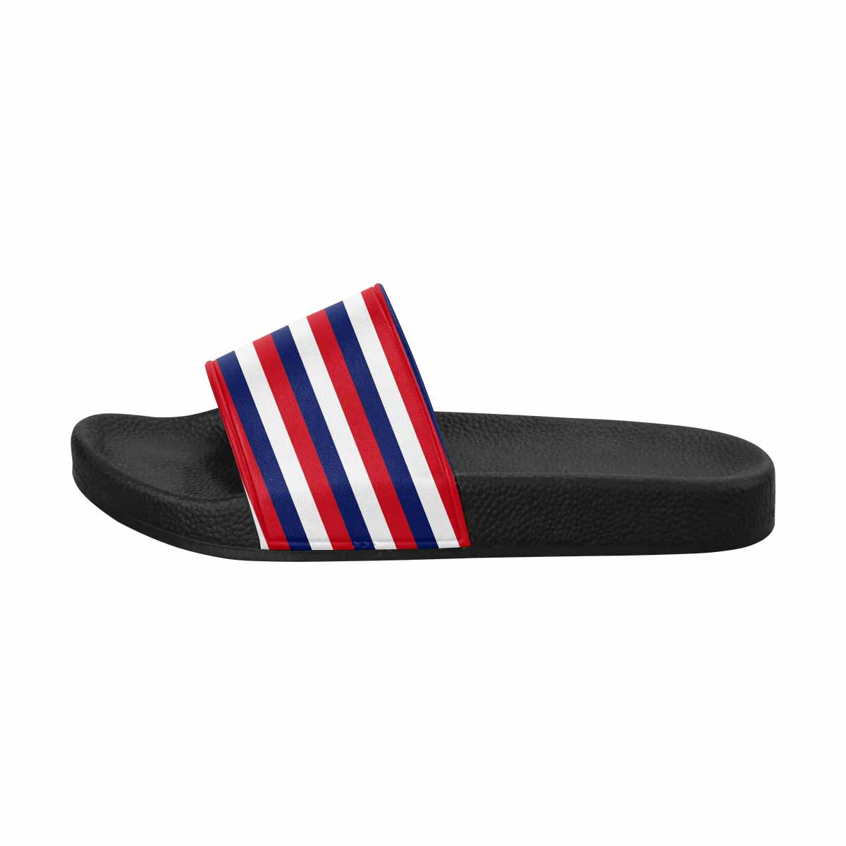 Mens Slide Sandals, Red White And Blue Stripe Slip On Shoes, S51465