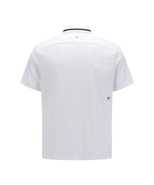 ANEW Golf: Men Back Triangular Point Short T-Shirt - White - Sportkyu