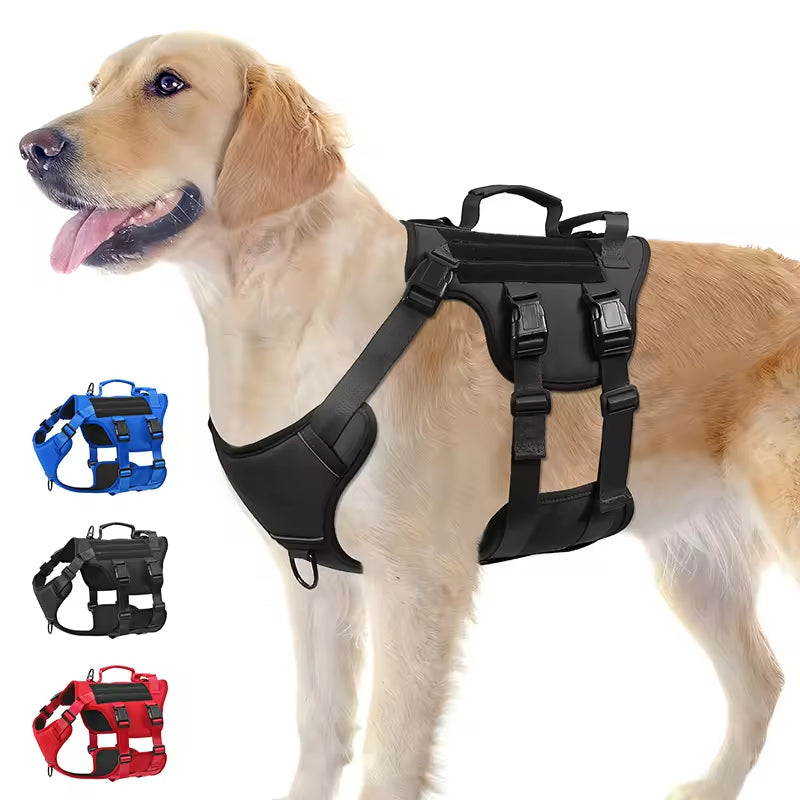Heat-resistant Durable Nylon Tactical Service Dog Harness, Adjustable - Sportkyu