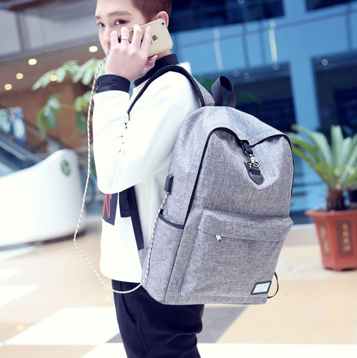 High Quality Grey Anti Theft Backpack