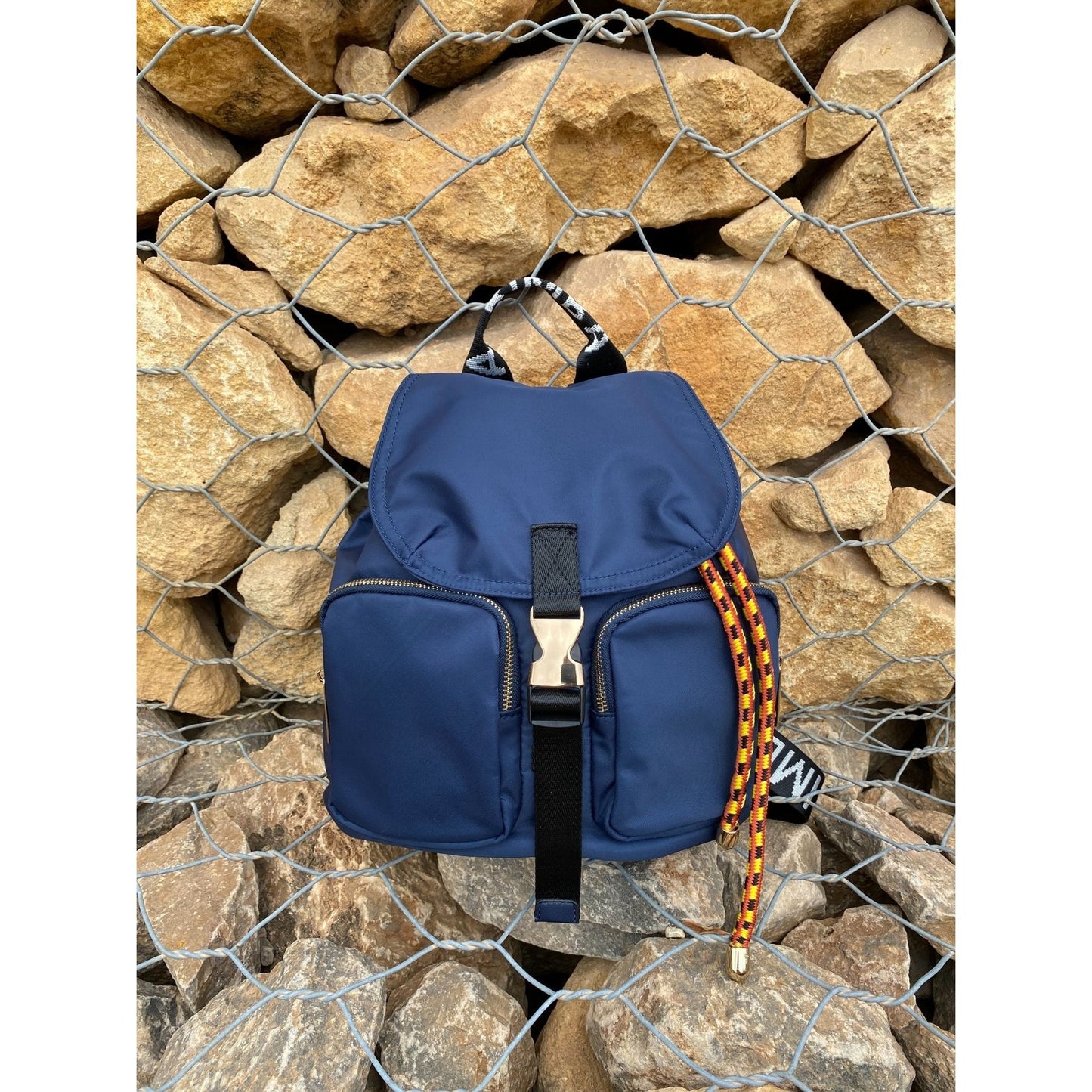 Belted Blue Backpack