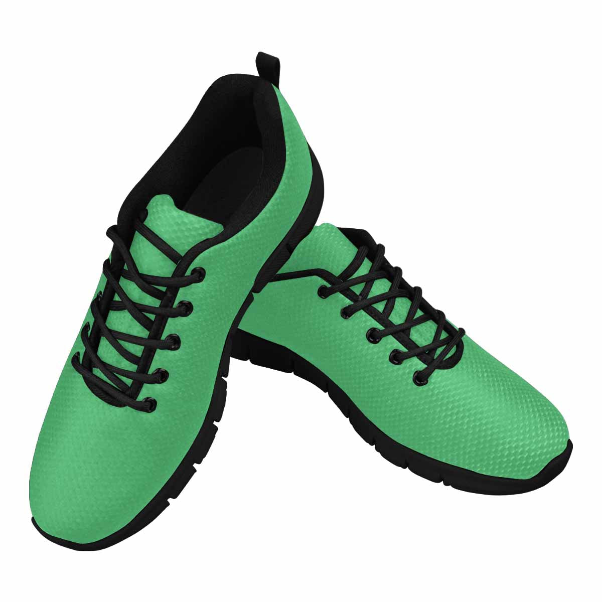 Sneakers For Men, Emerald Green - Canvas Mesh Athletic Running Shoes