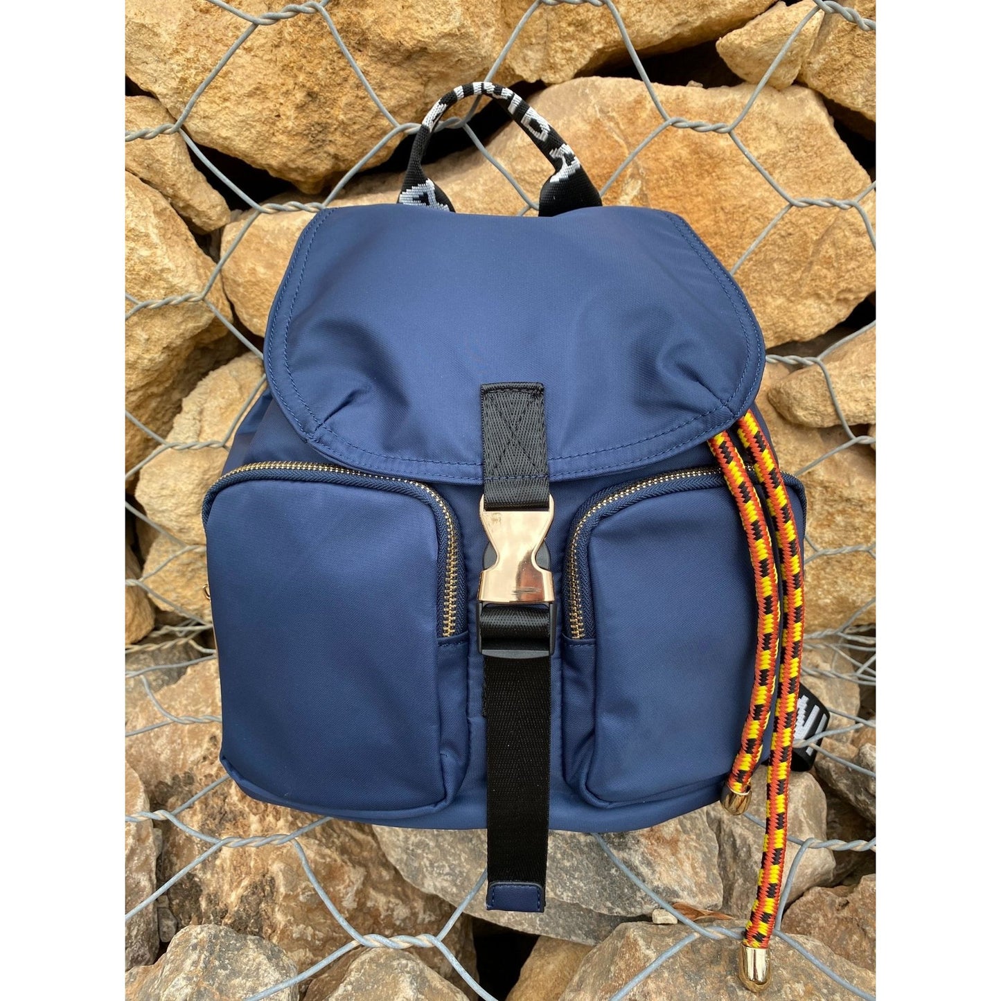 Belted Blue Backpack