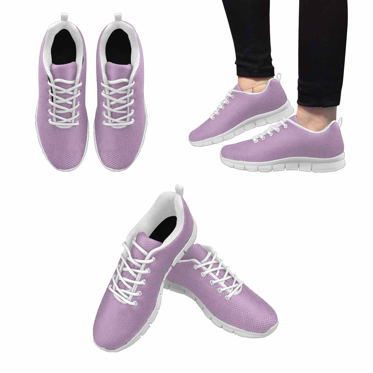 Sneakers For Men, Lilac Purple - Canvas Mesh Athletic Running Shoes