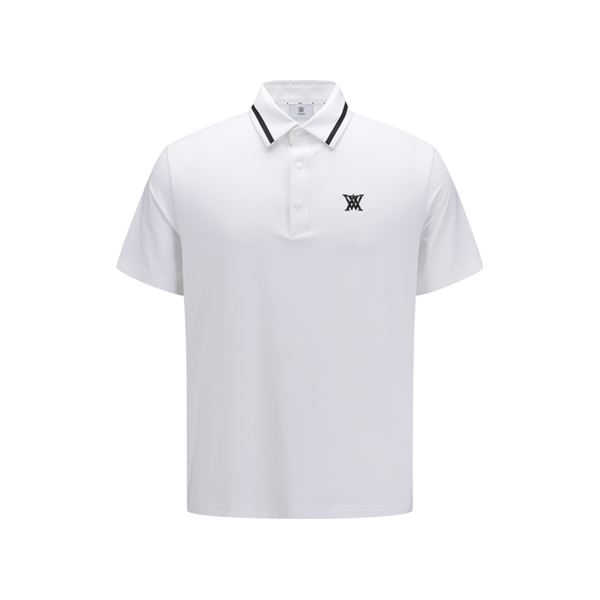 ANEW Golf: Men Back Triangular Point Short T-Shirt - White - Sportkyu