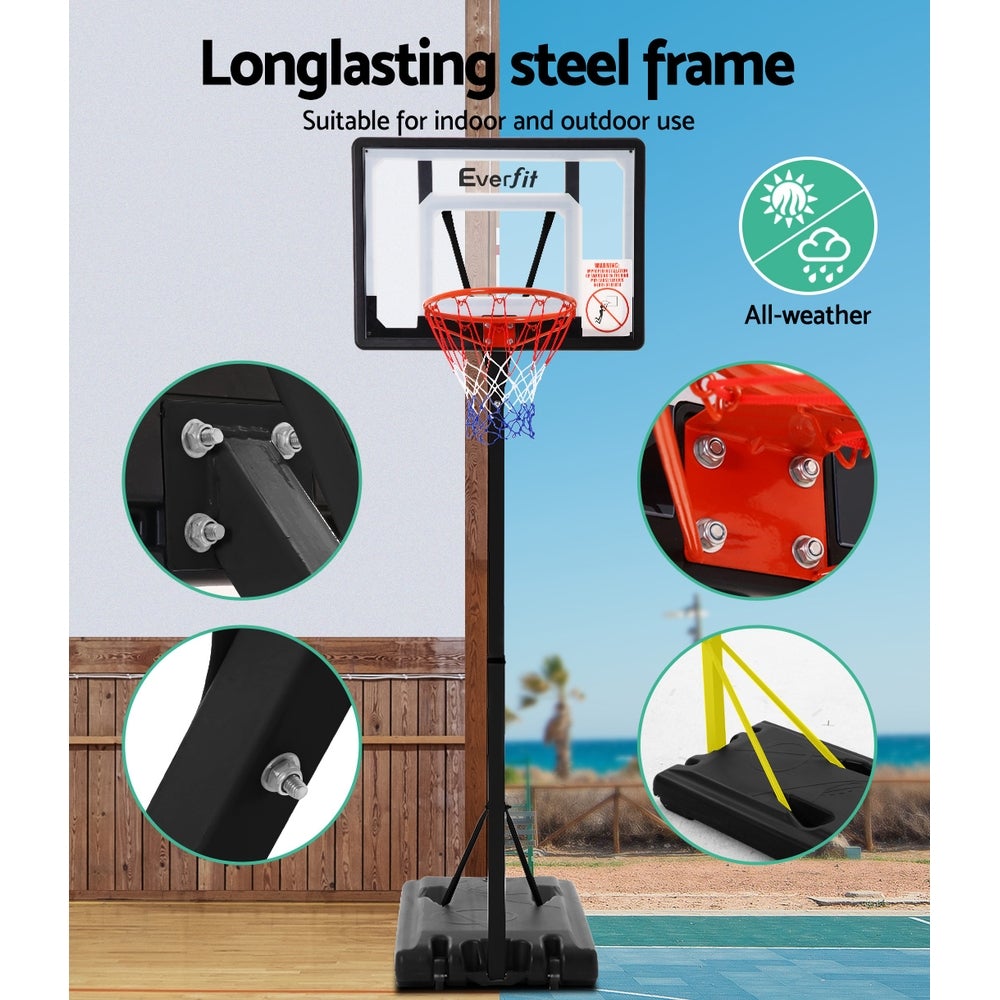 Everfit Adjustable Portable Basketball Stand Hoop System Rim