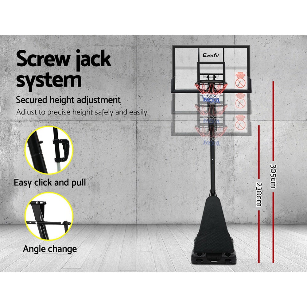 Everfit Pro Portable Basketball Stand System Ring Hoop Net Height