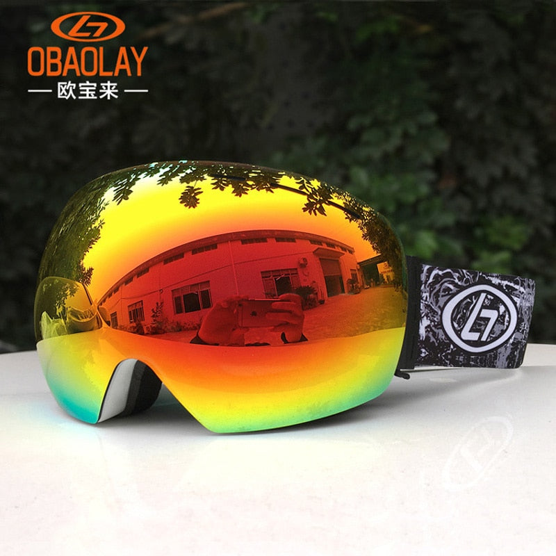 Ski Goggles Double Layers UV Anti-fog Big Ski Mask Glasses Skiing Snow