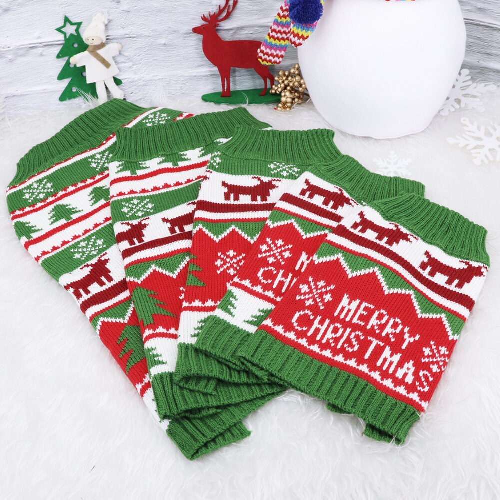 Christmas Pet Cat Sweater Winter Warm Clothes For