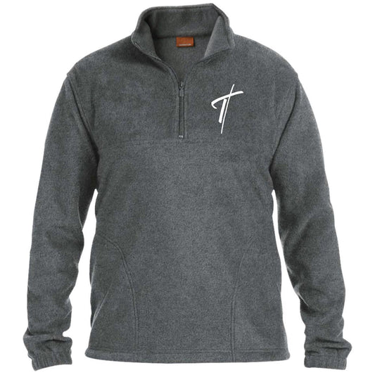 Mens Harriton Quarter-zip Fleece Pullover (m980)- Charcoal, Medium