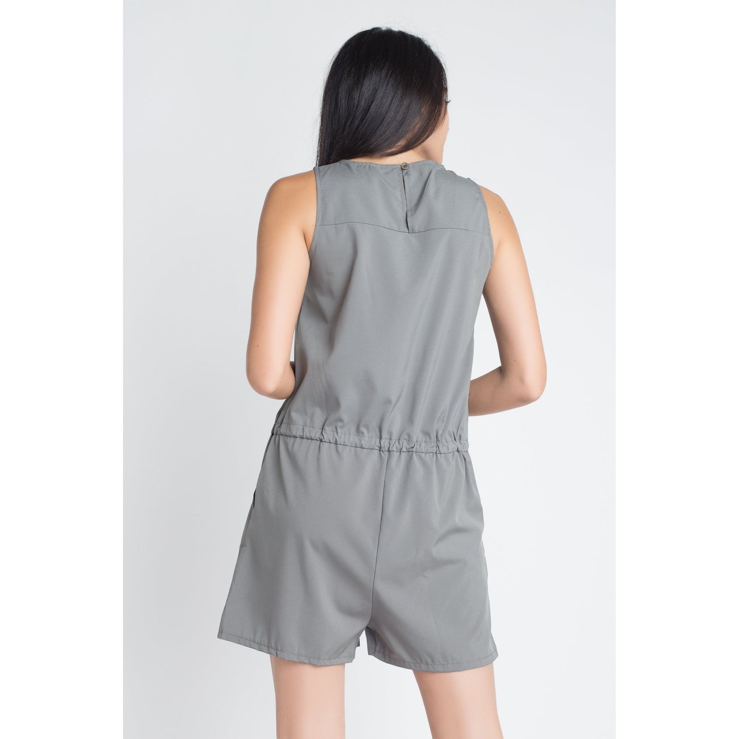 Women's Zip Front Sleeveless Romper - Sportkyu